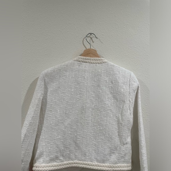 NWT 10 Derek Lam 10 Crosby x Anthropologie Bayle Embroidered Tweed Jacket Cream - Picture 13 of 15